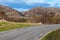 Turning asphalt road in Norway