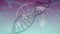 Turning DNA strand on purple to green gradient background