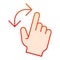 Turning gesture flat icon. Turn from left to right vector illustration isolated on white. Swipe gradient style design