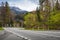 Turning mountain highway. Switzerland, Alps