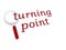 Turning point with magnifiying glass