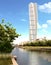 Turning Torso skyscraper view in daylight.