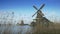 Turning windmills at the Zaanse Schans. Holland 4K