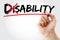 Turning the word Disability into Ability, concept background
