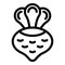 Turnip vegetable icon outline vector. Fresh kohlrabi diet