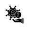 Turnkey finance functions black glyph icon