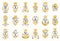 Turnkeys secrets emblems vector emblems big set, keys heraldic design elements collection, classic style heraldry symbols, antique