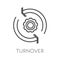 Turnover isolated icon, productivity and cogwheel linear symbol