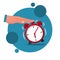 Turns off alarm clock cartoon icon