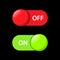 Turns on-off button vector design for web application