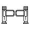 Turnstile barrier icon, outline style