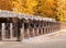 Turnstiles to restrict the passage of people outdoors, copy space