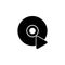 The turntable icon. DJ and gramophone, player, music symbol. Flat Vector icon