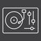 Turntable line icon, music and instrument,