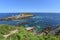 Turqoise waters around Cape Higuer, Hondarribia, Basque Country, Spain
