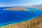 Turquise water of Mirabello bay with Spinalonga island