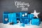Turquois Gift, Snow, Merry Christmas And A Happy 2020, Christmas Decoration