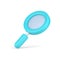 Turquoise 3d magnifier. Volumetric magnifying tool with analytical function for investigations and detective search