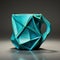 Turquoise 3d Printed Origami Mug With Handcrafted Design