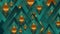 Turquoise abstract motion background with golden linear pattern