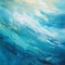 Turquoise Abstract Seascape: A Beautifully Textured Ocean Painting