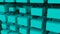 Turquoise abstraction with a large number of rectangular cubes. Abstract background with turquoise cubes close-up