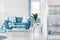 Turquoise apartment interior design