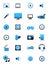 Turquoise-black multimedia icons set