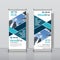 Turquoise Blue Roll Up Banner Template Rectangle Size.