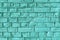 Turquoise bricks wall texture.