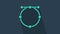 Turquoise Circle banner with Bezier curve icon isolated on blue background. Pen tool icon. 4K Video motion graphic