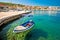 Turquoise coast and boat in Postira