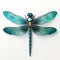 Turquoise Dragonfly: Stunning 3d Illustration On White Background