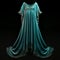 Turquoise Dress With Gold Embroidery - Realistic Renaissance Style