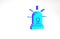 Turquoise Flasher siren icon isolated on white background. Emergency flashing siren. Minimalism concept. 3d illustration