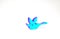 Turquoise Flying duck icon isolated on white background. Minimalism concept. 3d illustration 3D render