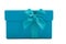 Turquoise gift box with a decorative bow