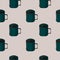 Turquoise glass of coffee seamless pattern