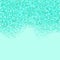 Turquoise glitter texture border over white background
