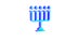 Turquoise Hanukkah menorah icon isolated on white background. Hanukkah traditional symbol. Holiday religion, jewish