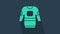 Turquoise Hockey jersey icon isolated on blue background. 4K Video motion graphic animation