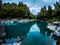 Turquoise Hokitika Gorge panorama view, New Zealand