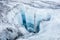 Turquoise ice and snow around. Icelandic summer 2106