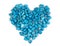 Turquoise jewel gemstones heart shape isolated on white background  group of objects