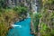 Turquoise Koprucay river landscape from Koprulu Canyon National Park in Manavgat, Antalya, Turkey