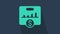 Turquoise KPI - Key performance indicator icon isolated on blue background. 4K Video motion graphic animation