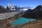 Turquoise Lake Dudh Pokhari and lodges in Gokyo