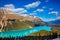 Turquoise lake in form of a wolf\'s head