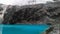 Turquoise lake laguna 69 located in White Cordillera in Peru