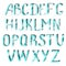 Turquoise letters of english alphabet